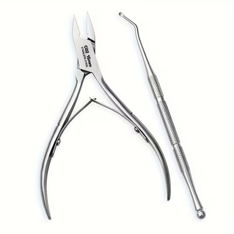 Tronchesina Unghie Incarnite Professionale Acciaio Inox - Set 2 Pezzi