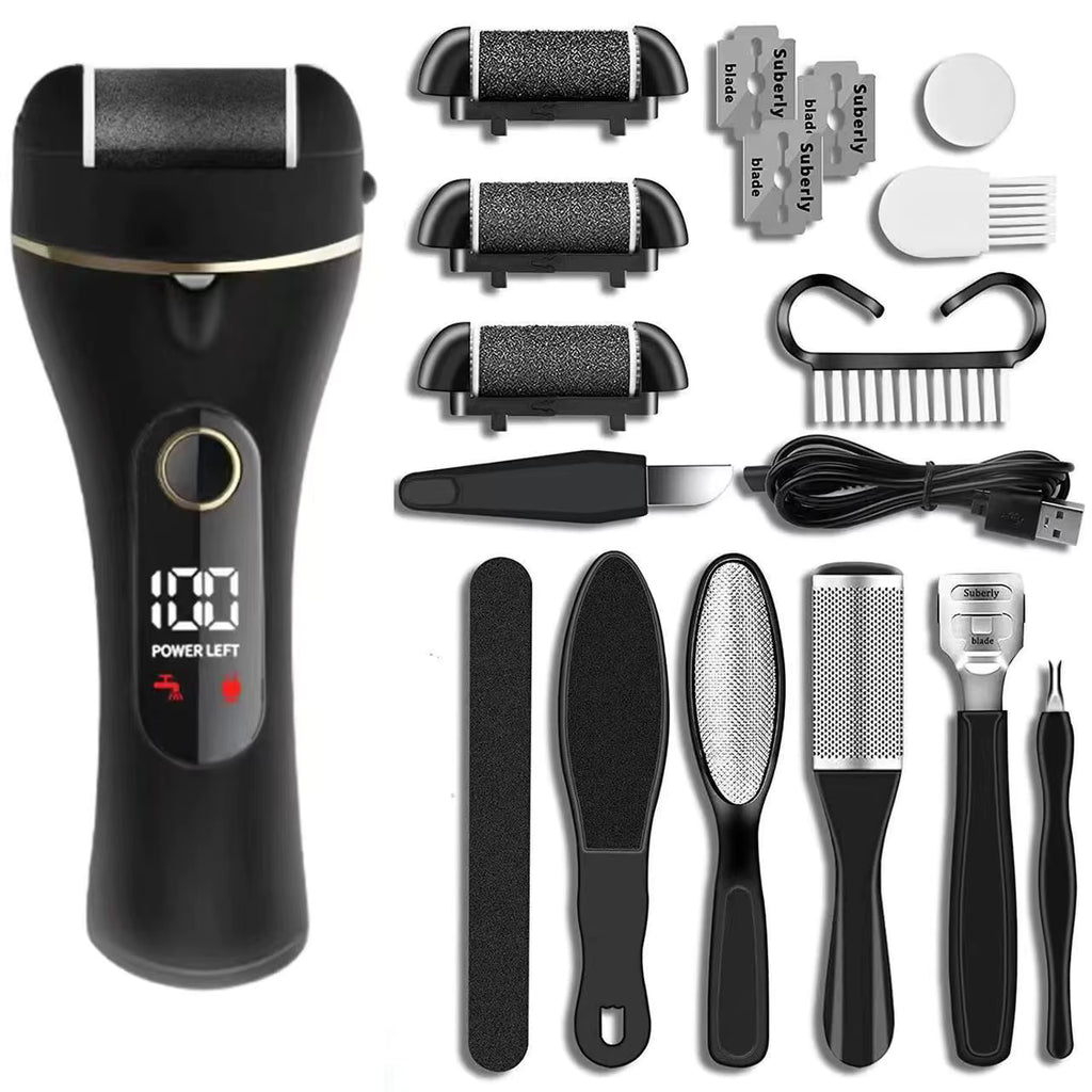 Kit Raspa Elettrica Piedi Ricaricabile 10 in 1 - Pedicure Professionale