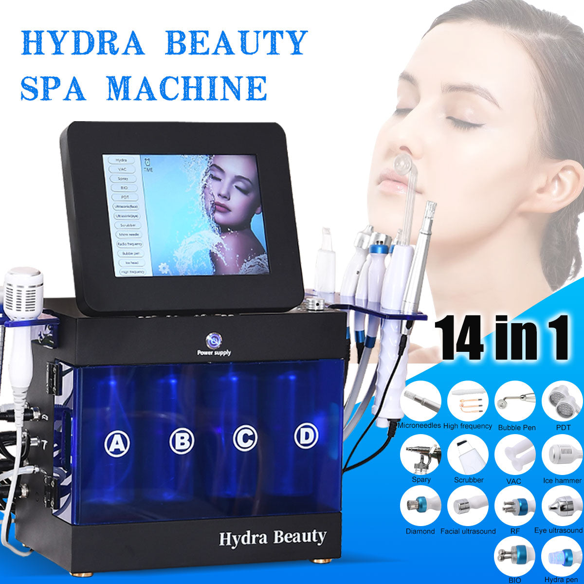 MACCHINA PER LA PULIZIA PROFONDA DEL VISO 14 IN 1 PORTATILE